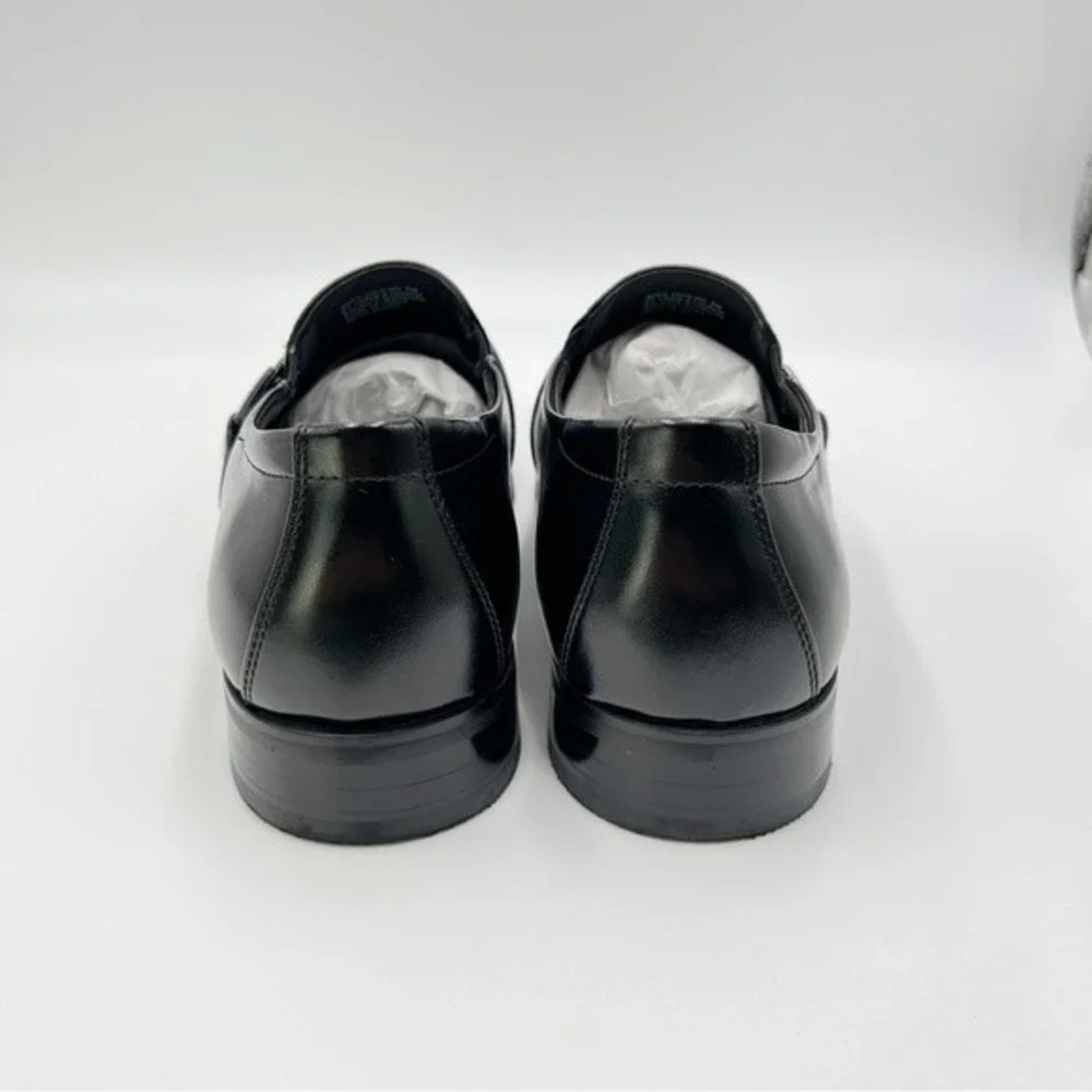 Stacy Adams Boys Size 5 Black Bartley Moc Toe Slip On‎ Loafers Dress Shoes